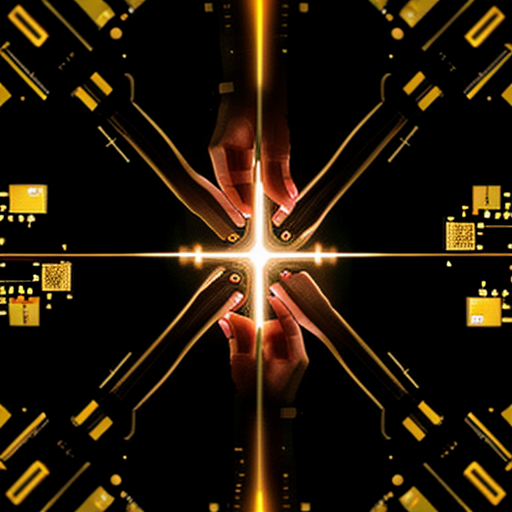 A lone, stylized hand reaching towards a rapidly expanding, complex circuit board.
